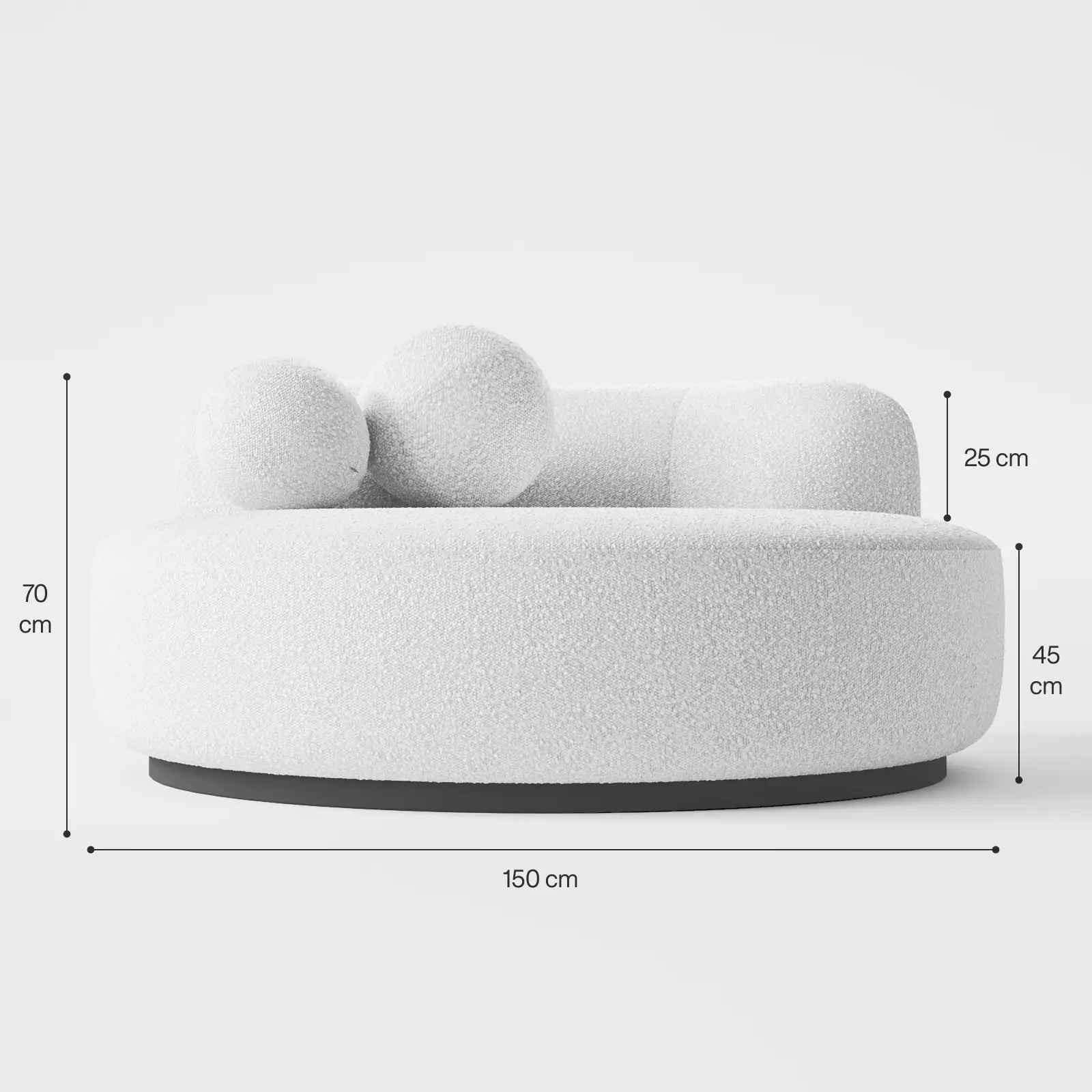 Orbello Round Sofa 2-Seater