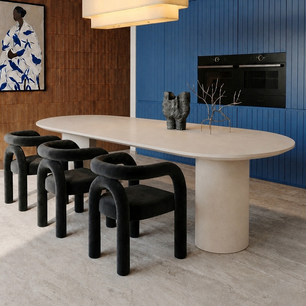 Modena Cream Marble Dining Table image