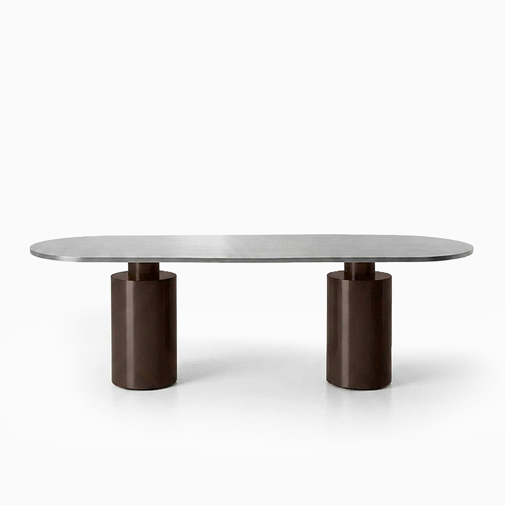 Noé Steel Twin Column Dining Table image