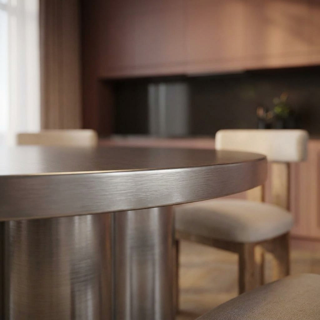 Rocco Steel Scalloped Base Dining Table image