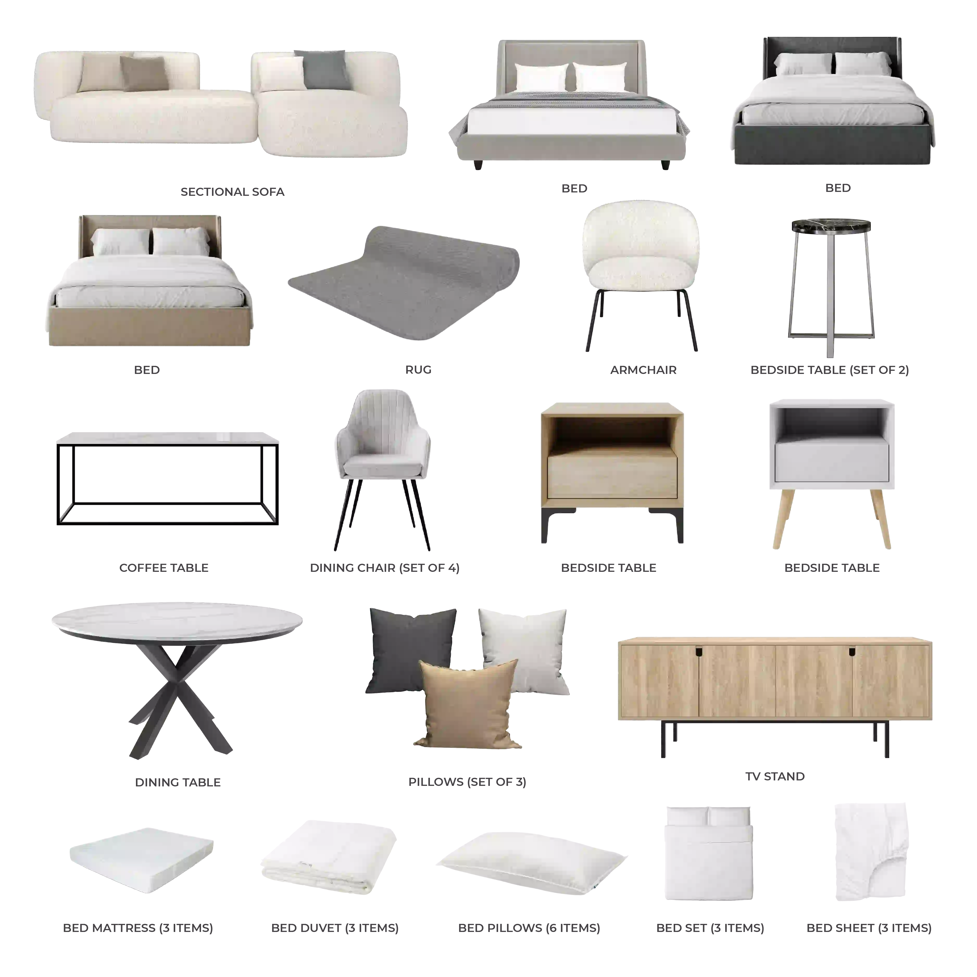 #Apartment Type/Number of Items_3-bedroom/36 Items