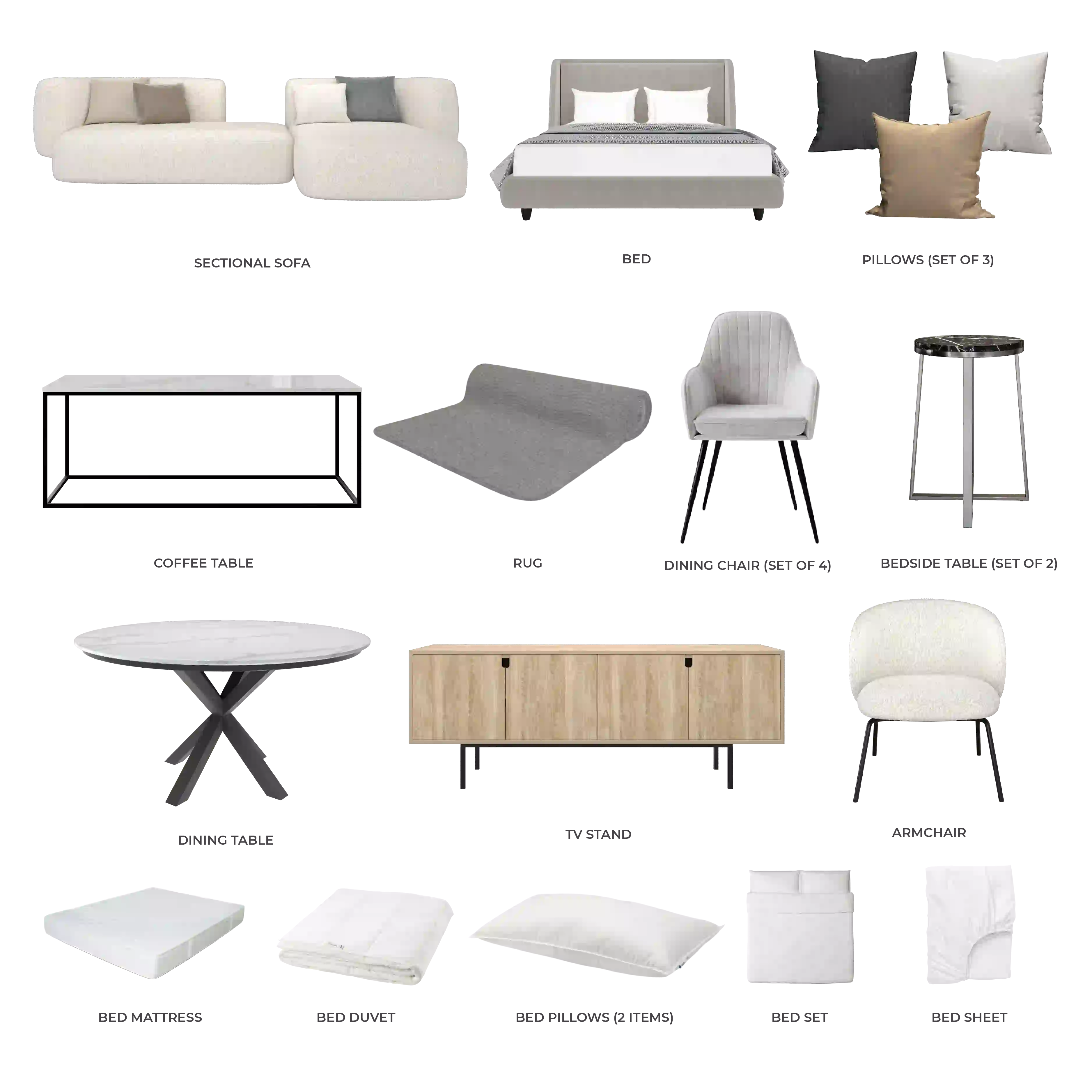 #Apartment Type/Number of Items_1-Bedroom/20 Items