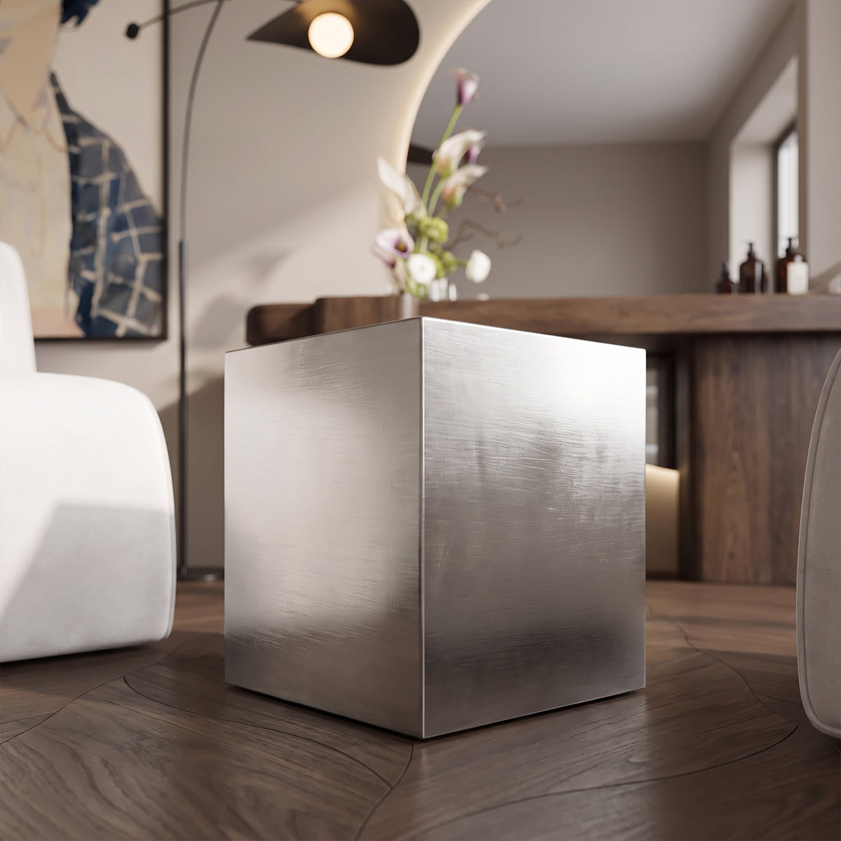 Vesper Steel Cube Side Table image