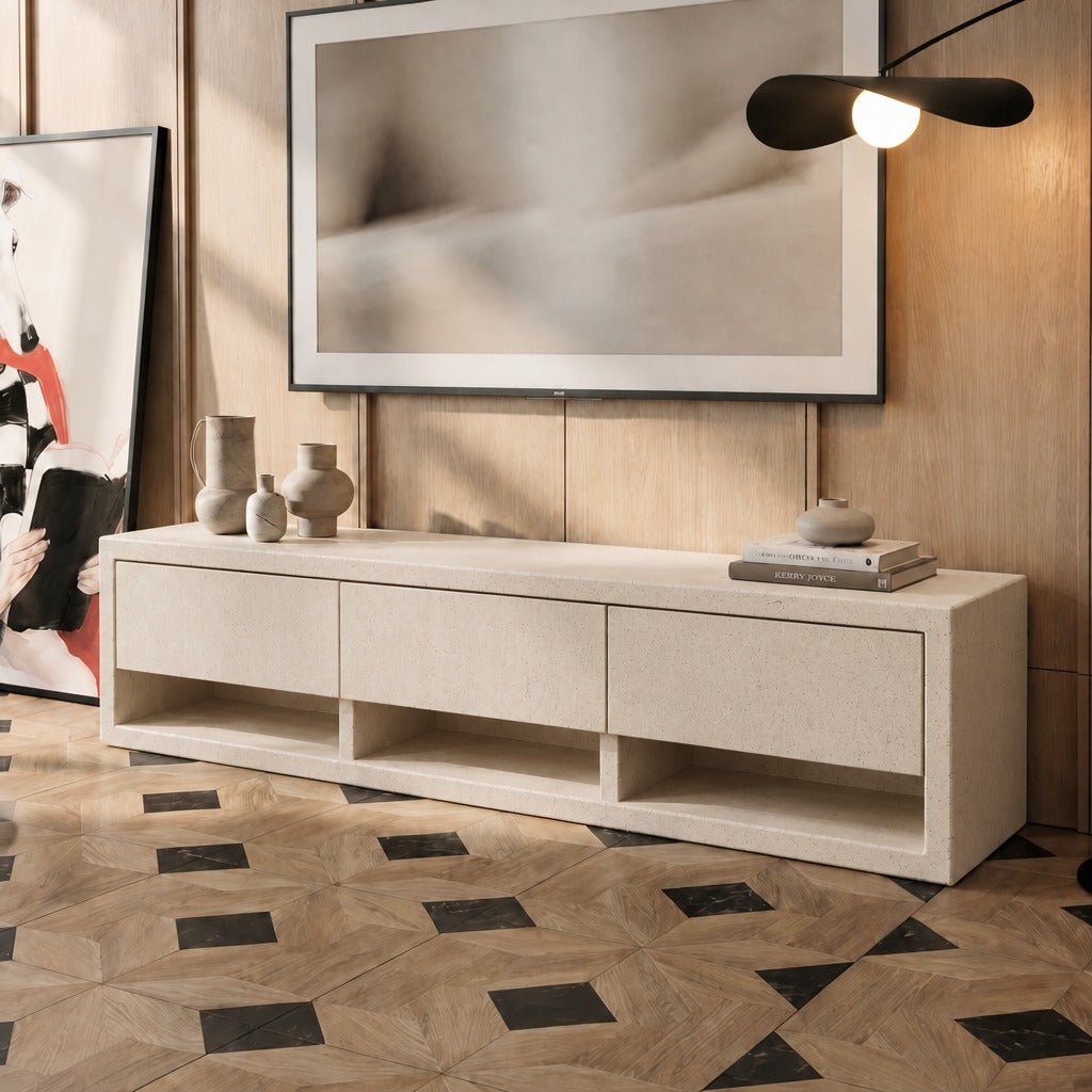 Avena Cream Travertine TV Stand image