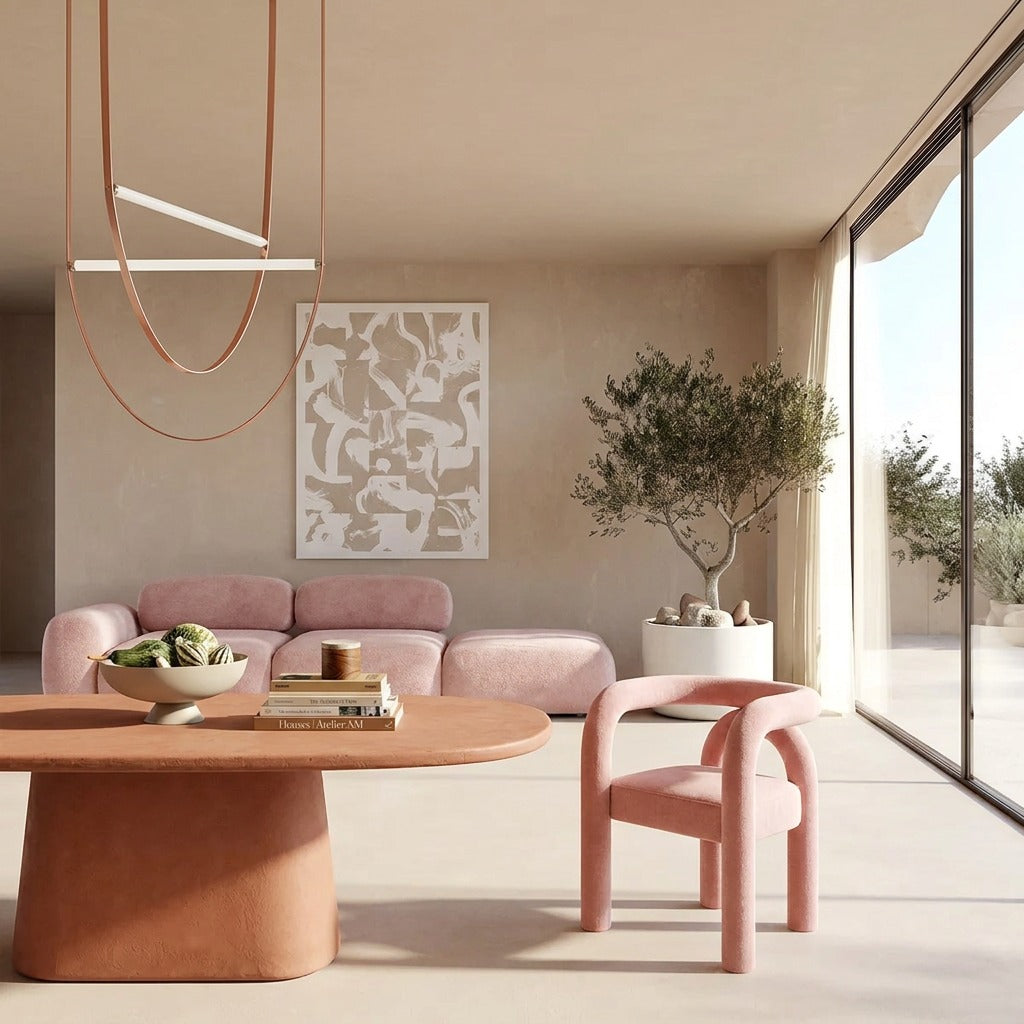 Erice Terracotta Microconcrete Dining Table image