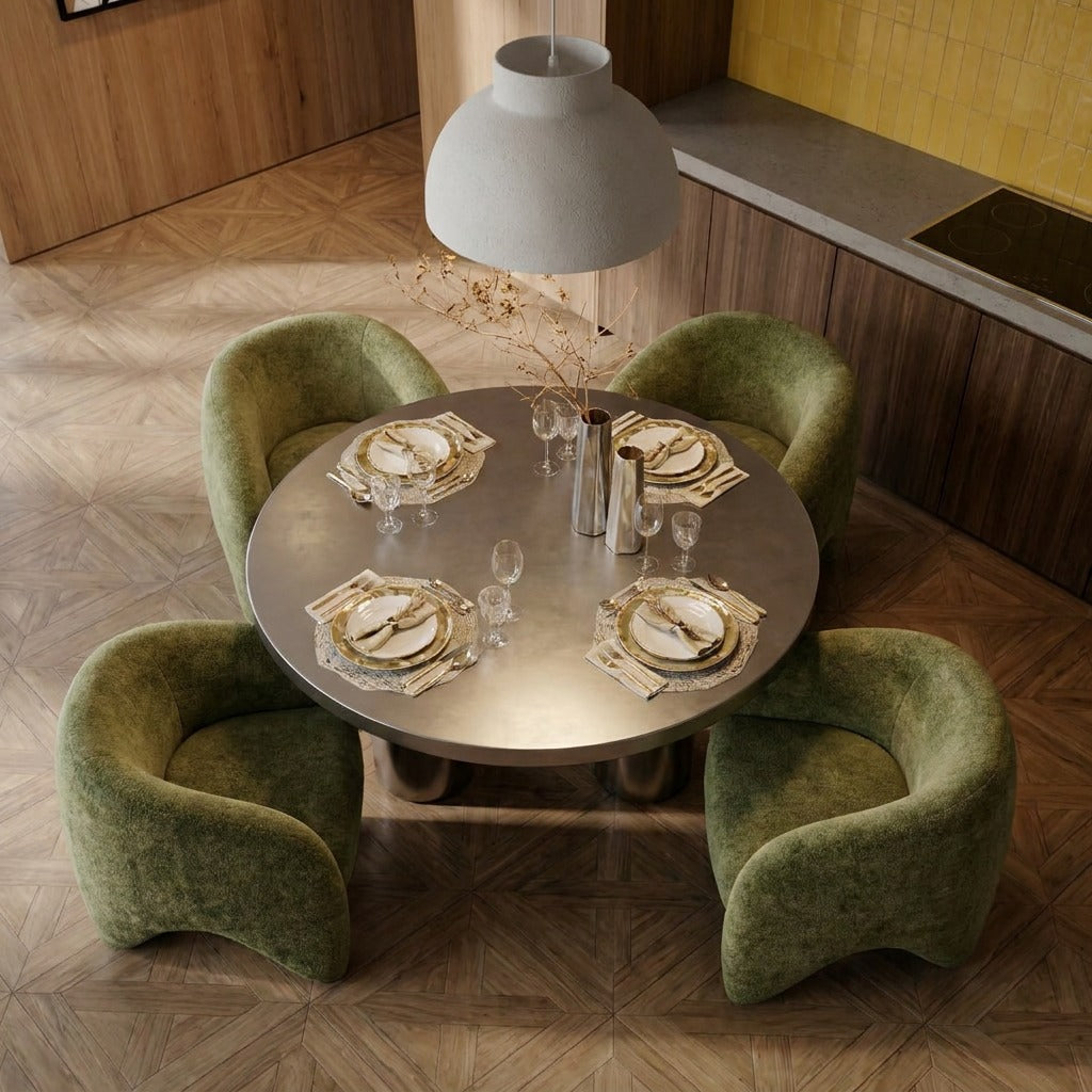Yves Steel Round Dining Table image