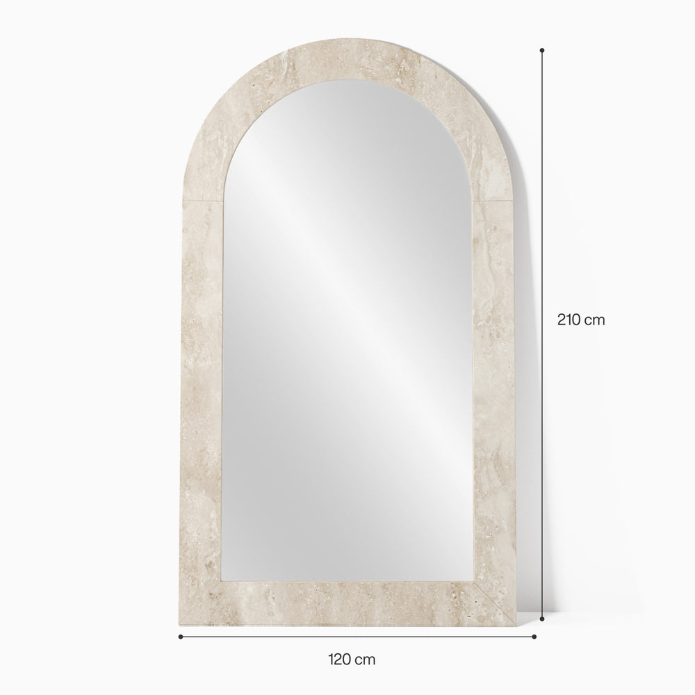 Amelia Travertine Floor Mirror