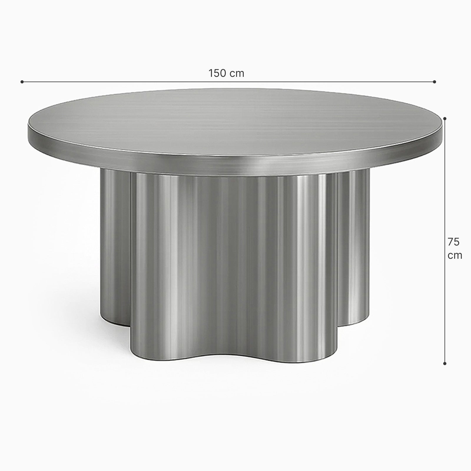Rocco Steel Scalloped Base Dining Table image