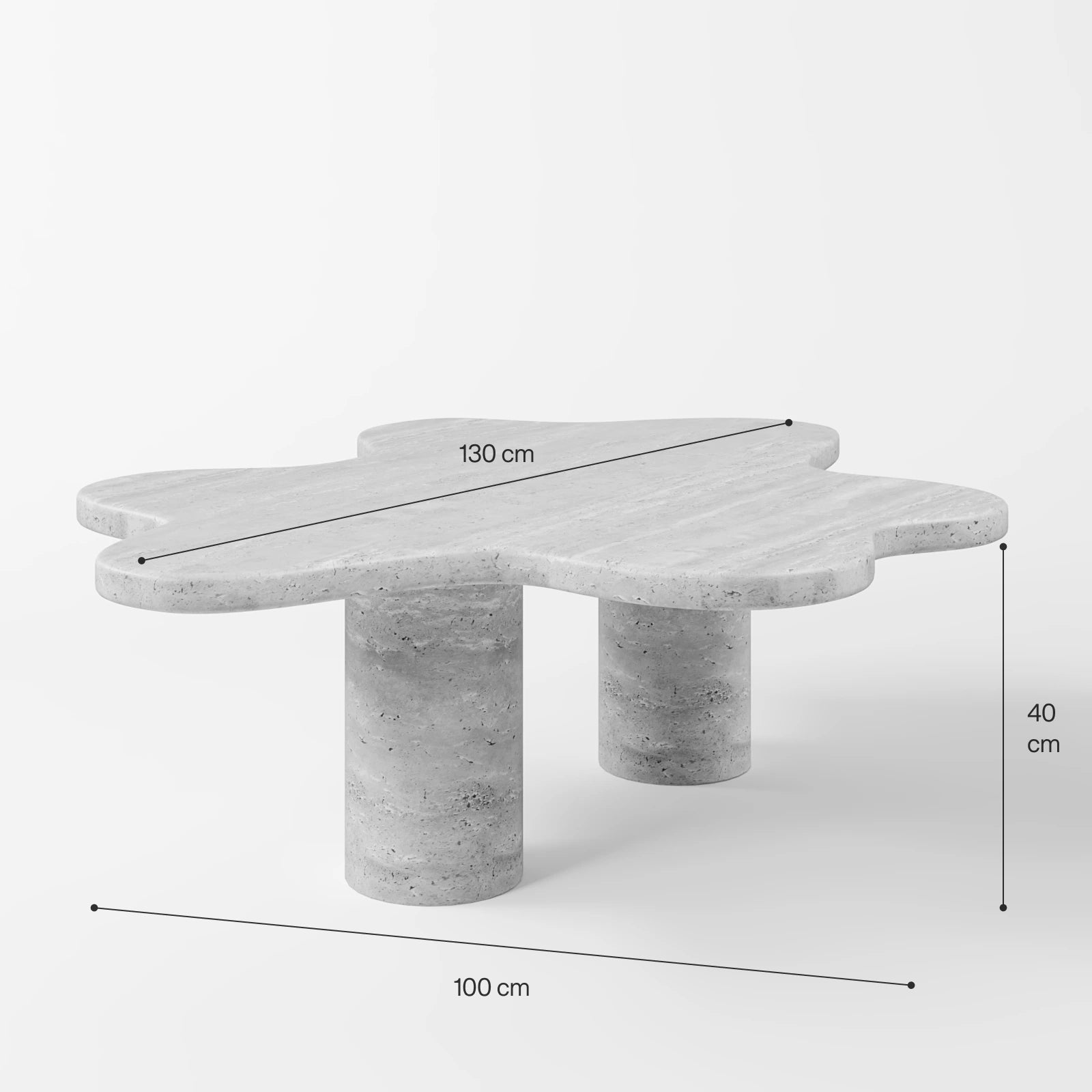 Lawrence Twin Pillars Base Coffee Table