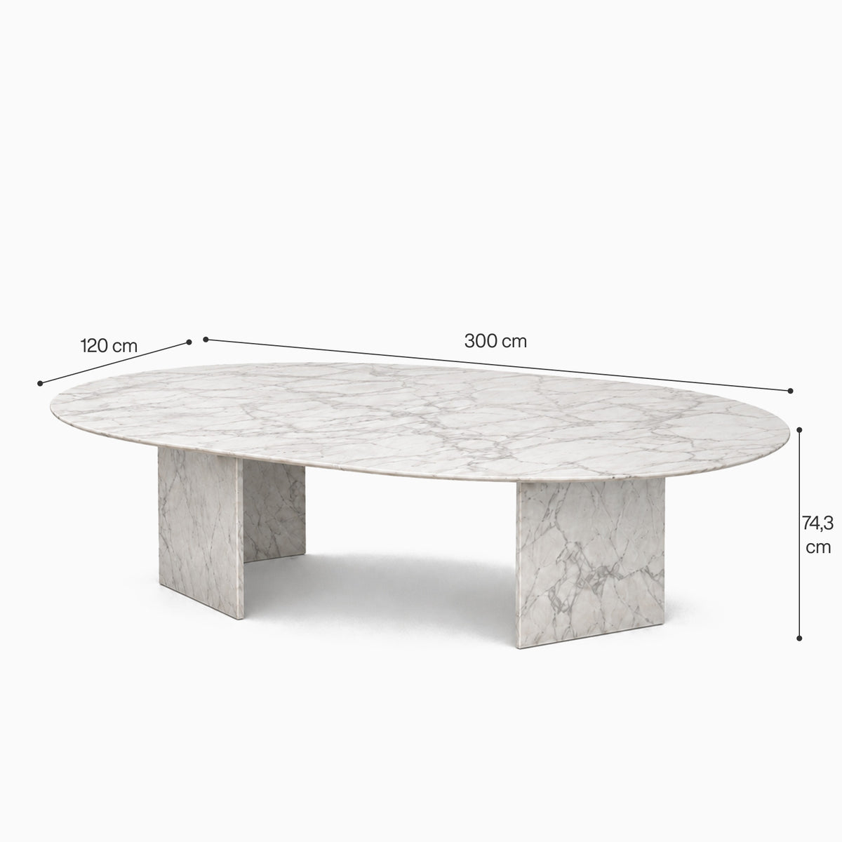 Tereza Marble Finish Large Dining Table image