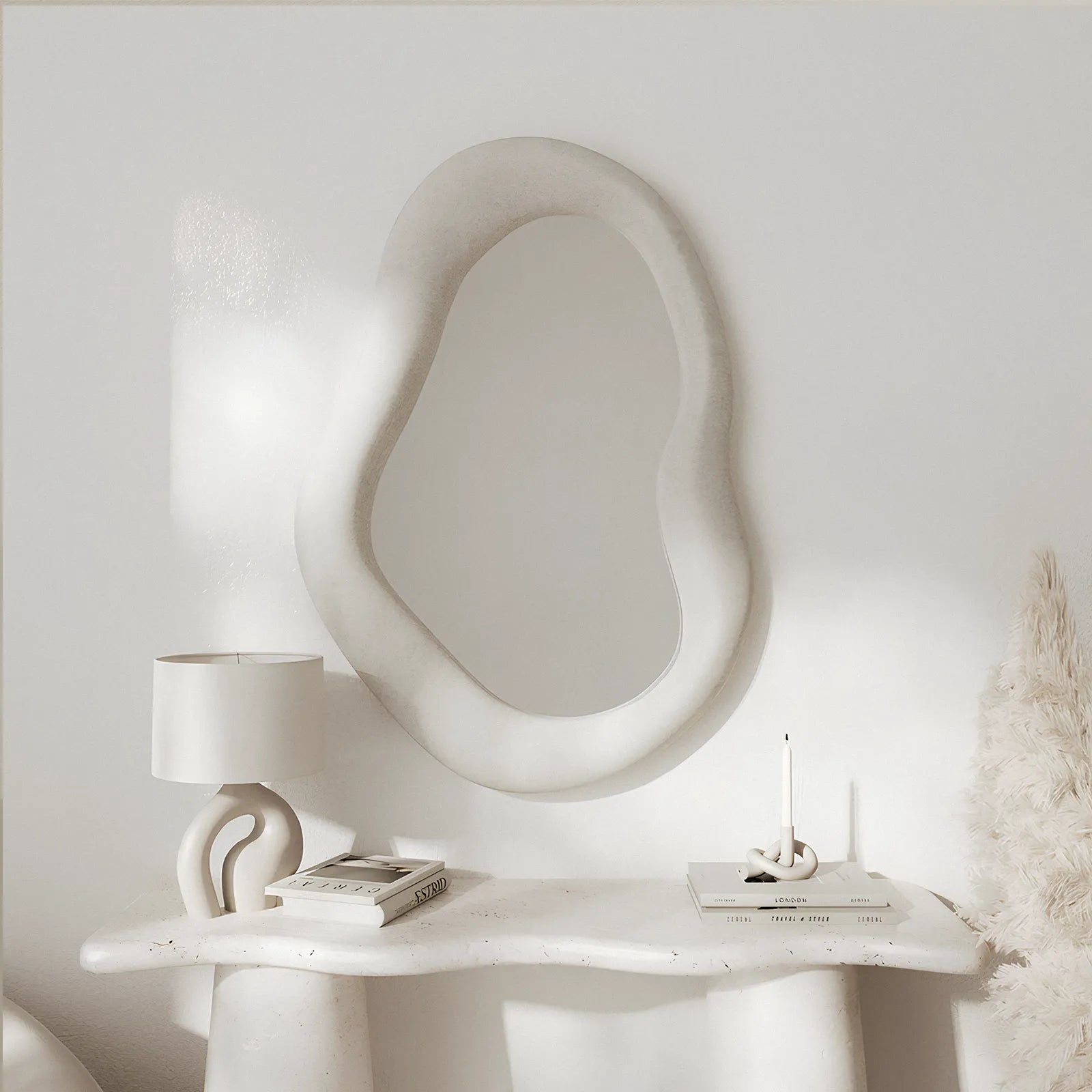 Clarion Flannelette Frame Irregular Wall Mirror