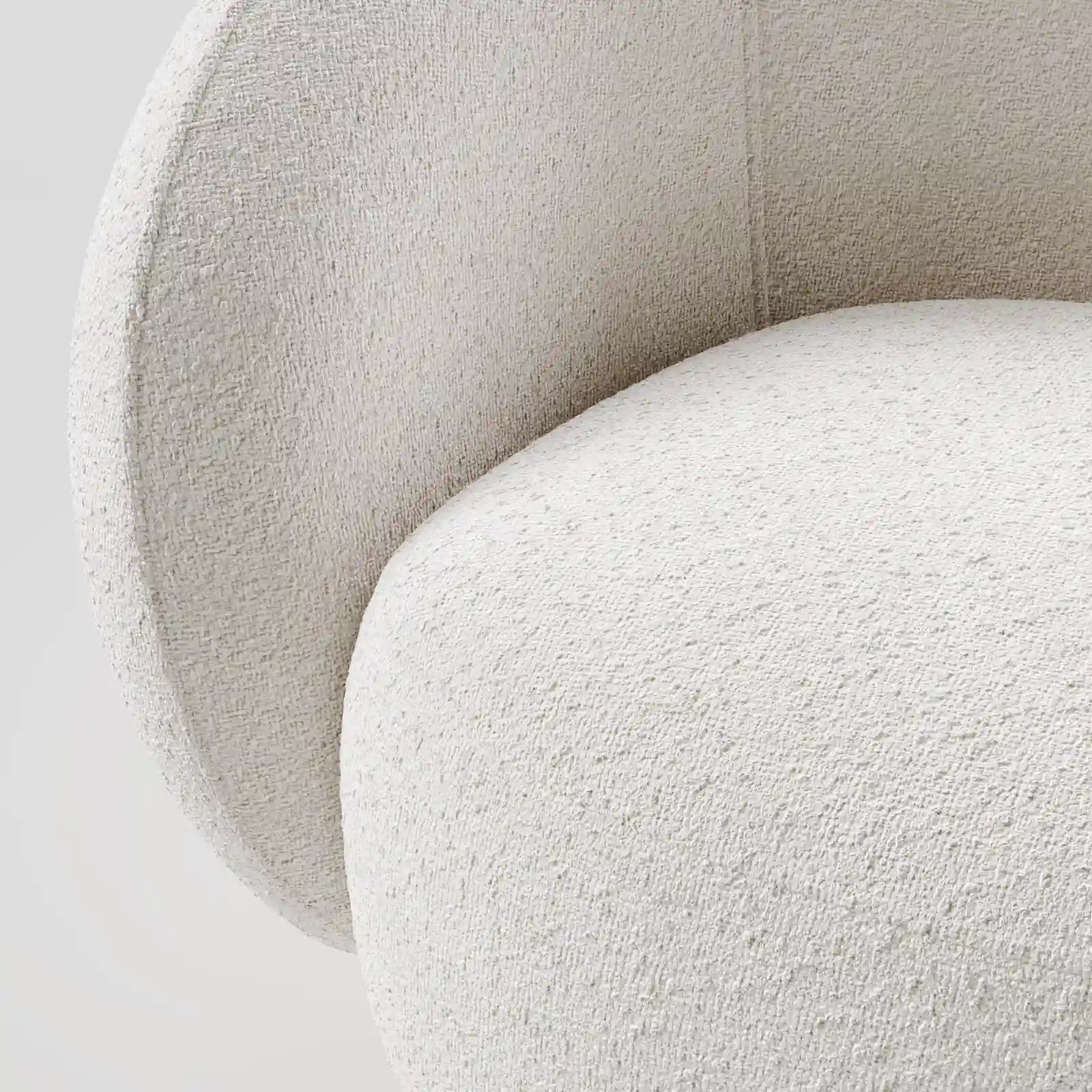 Premium Rounded Shape Boucle Armchair