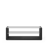 Glass & Black Wood