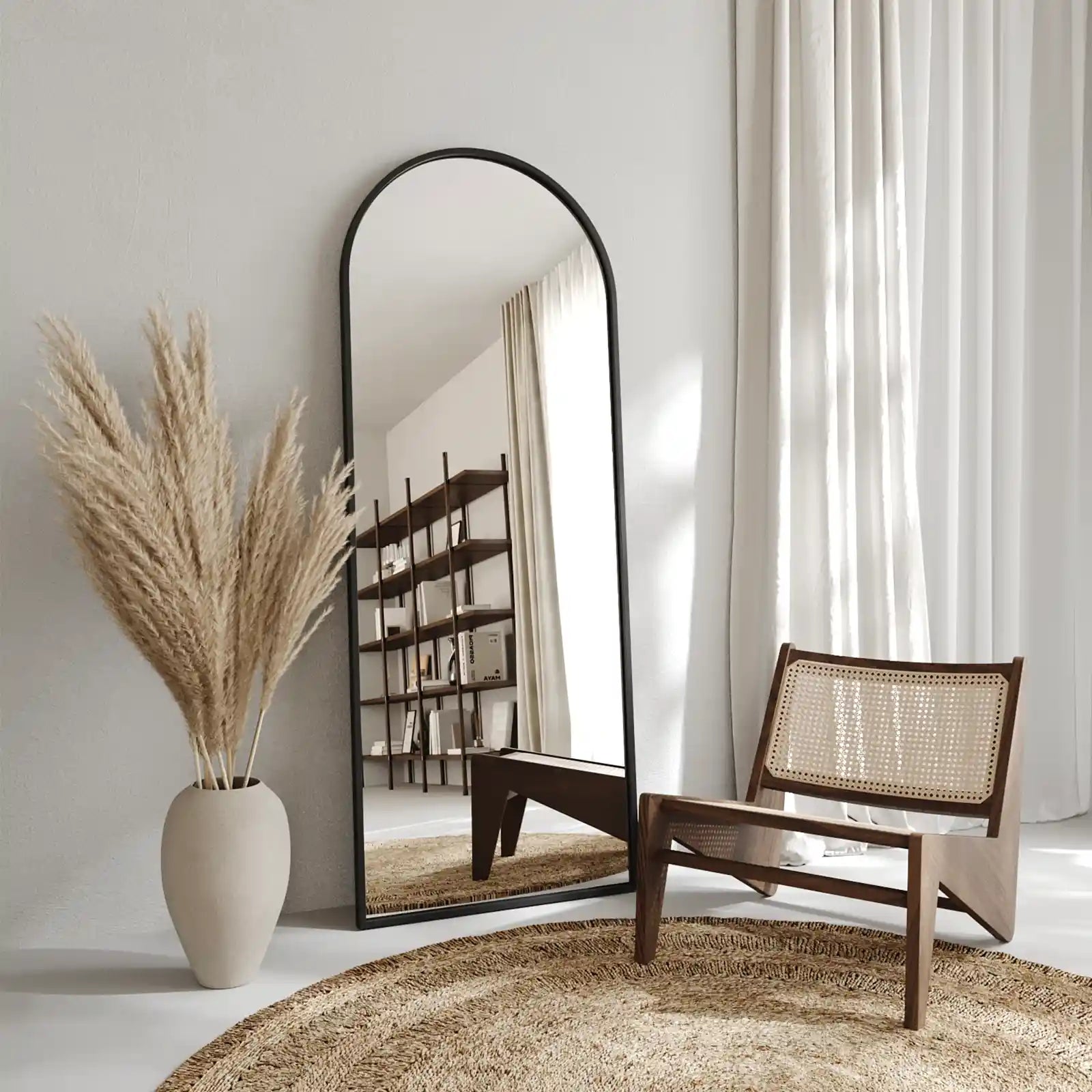 Elen Black Arch Full Length Mirror with Stand (4 Sizes)