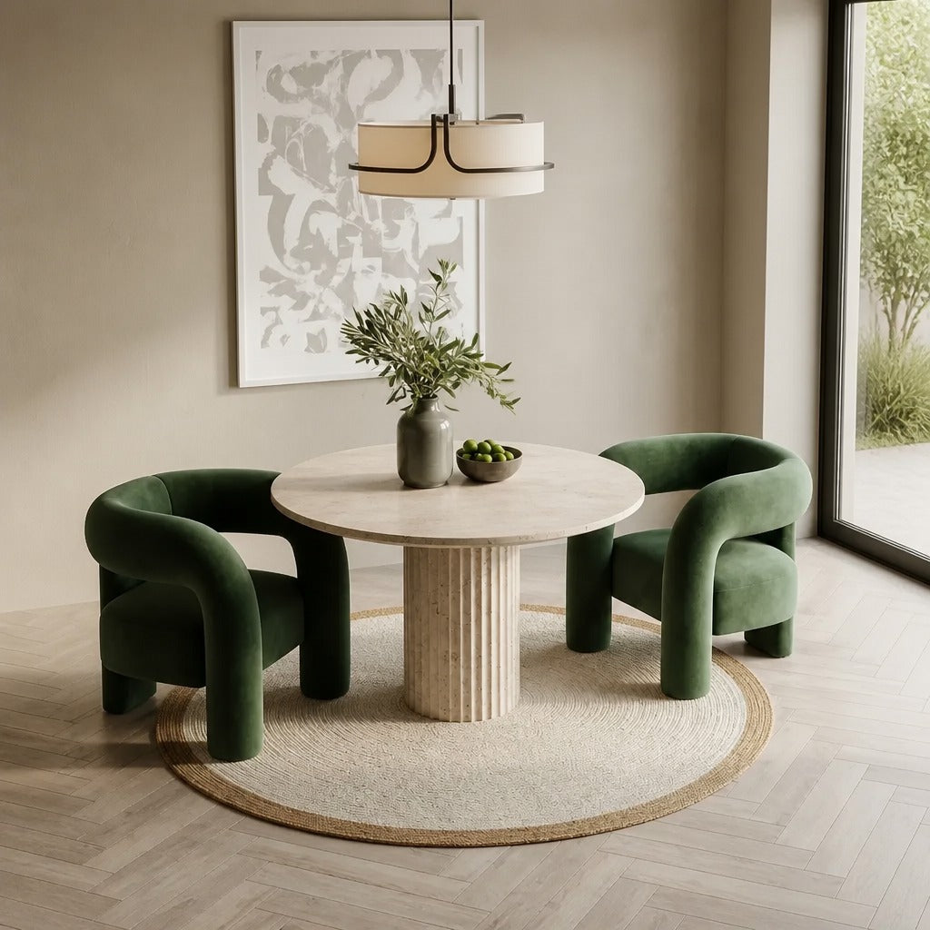 Charlotte Cream Travertine Dining Table image