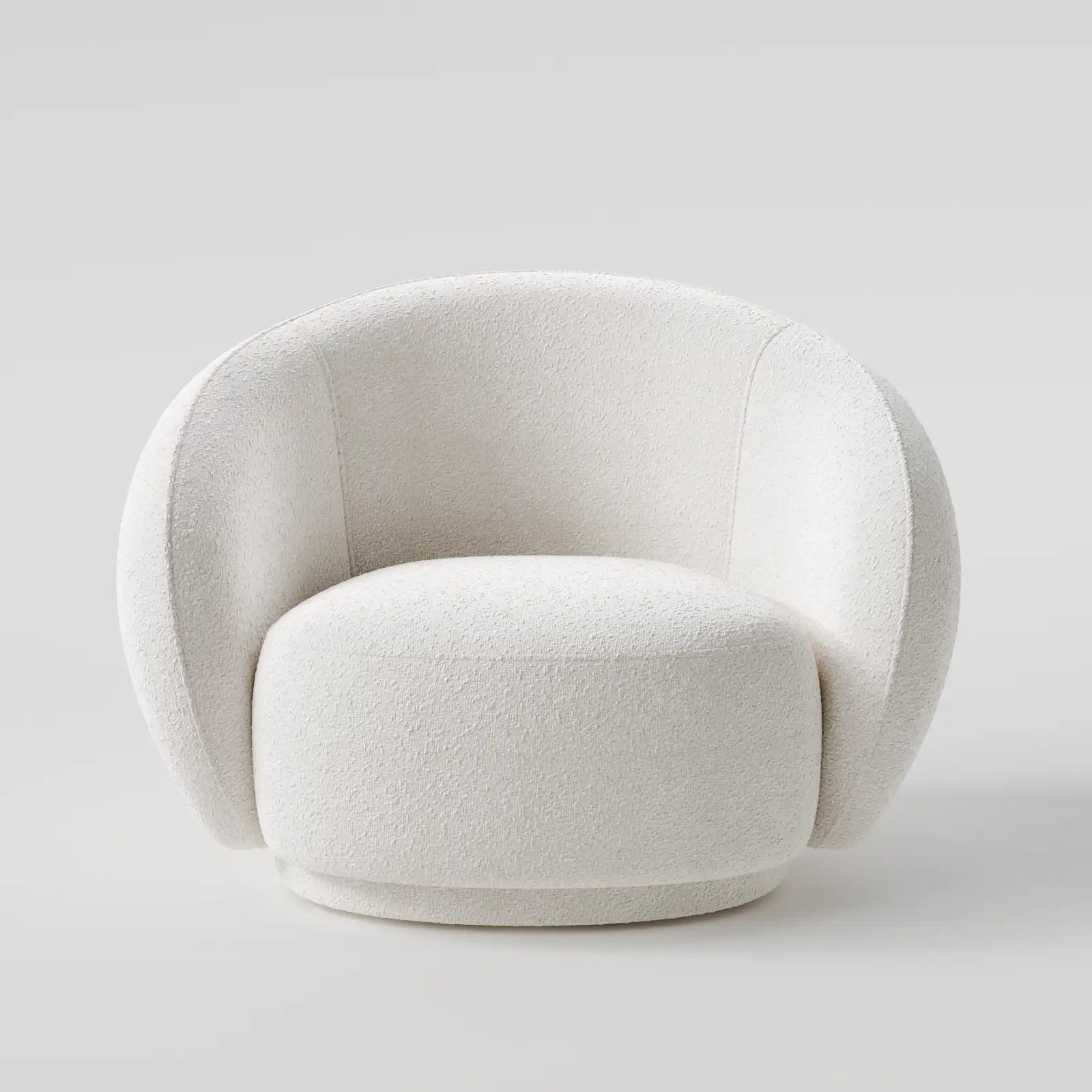 Premium Rounded Shape Boucle Armchair