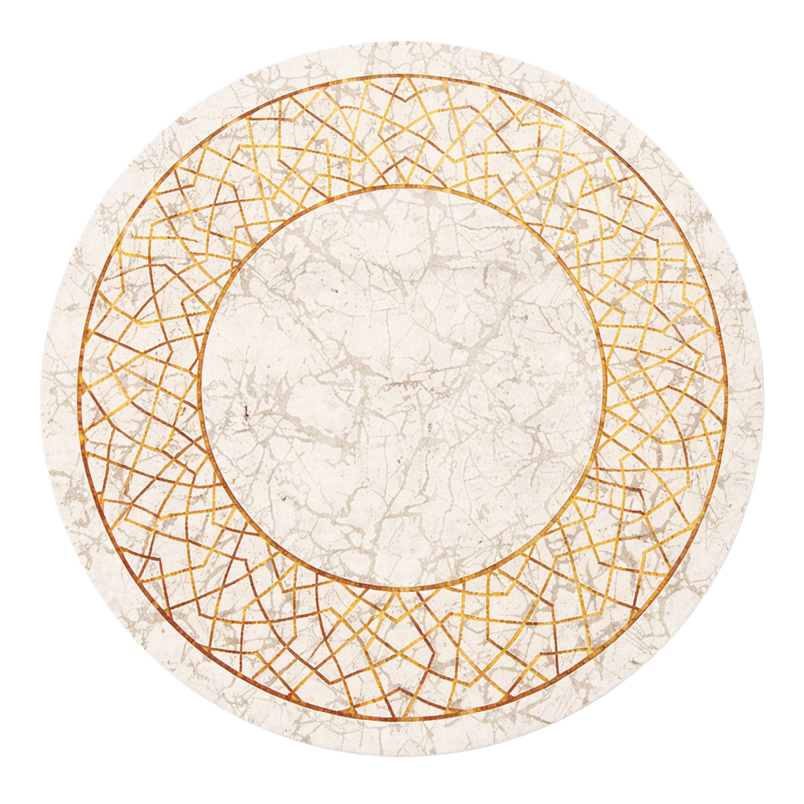 Golden Lattice Power Loomed Rug