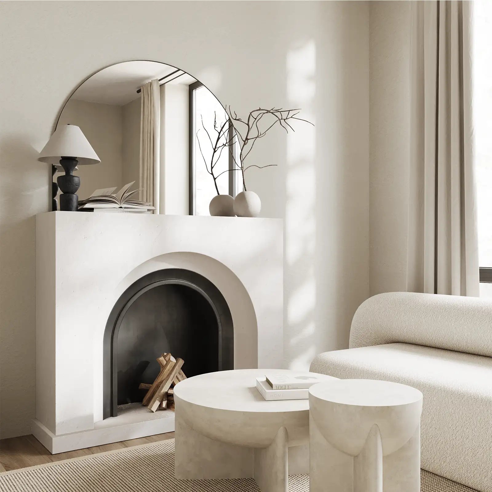 Infinity Black Arched Mirror