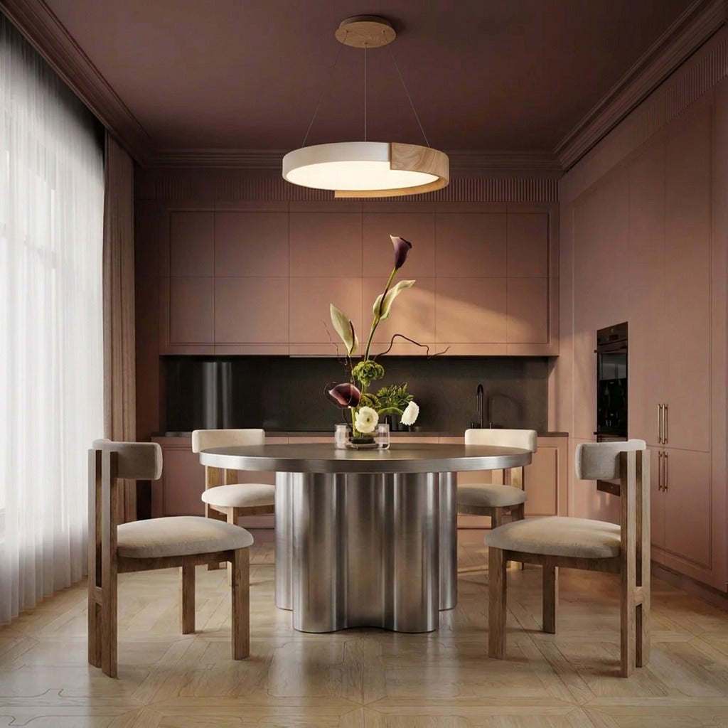 Rocco Steel Scalloped Base Dining Table image