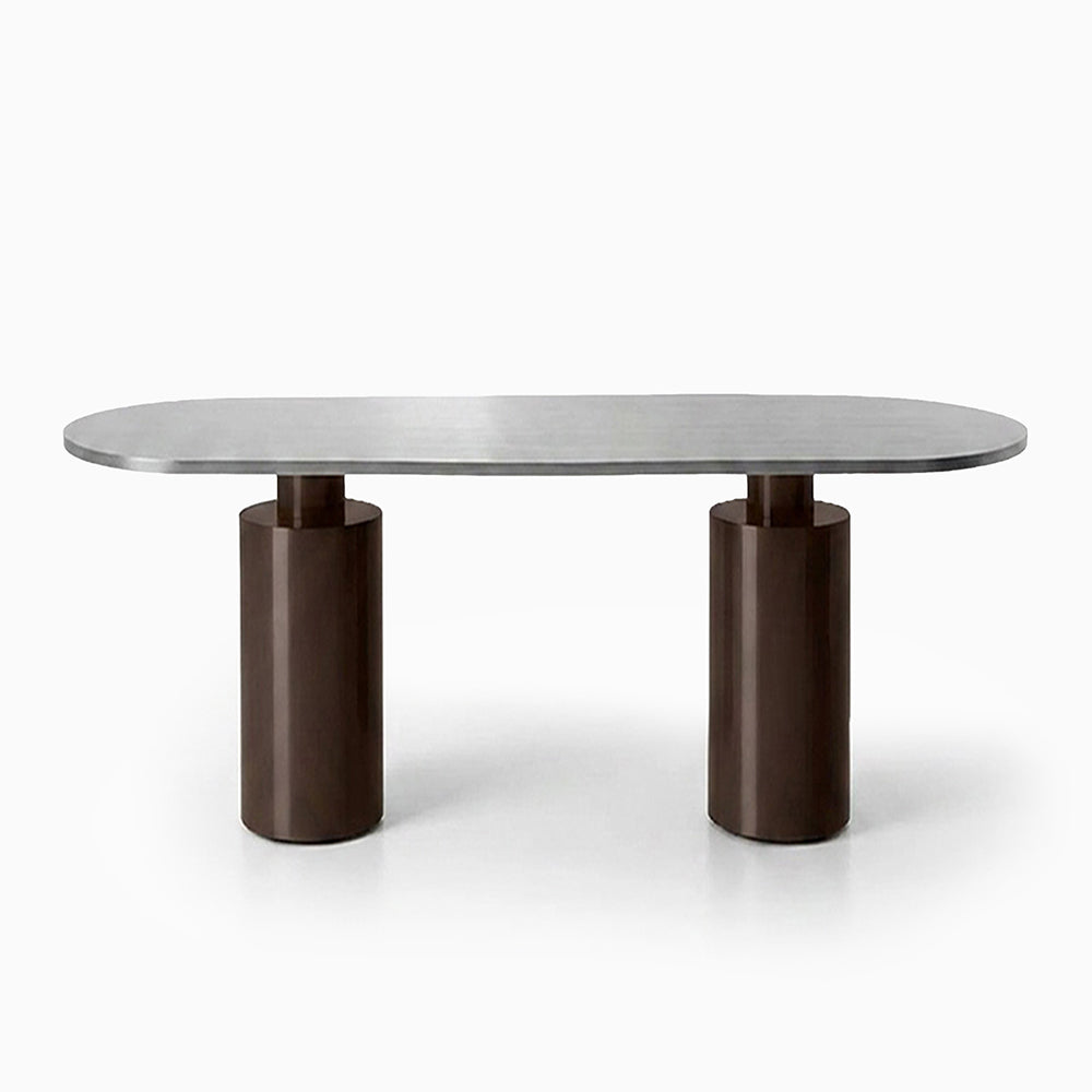 Noé Steel Twin Column Dining Table image