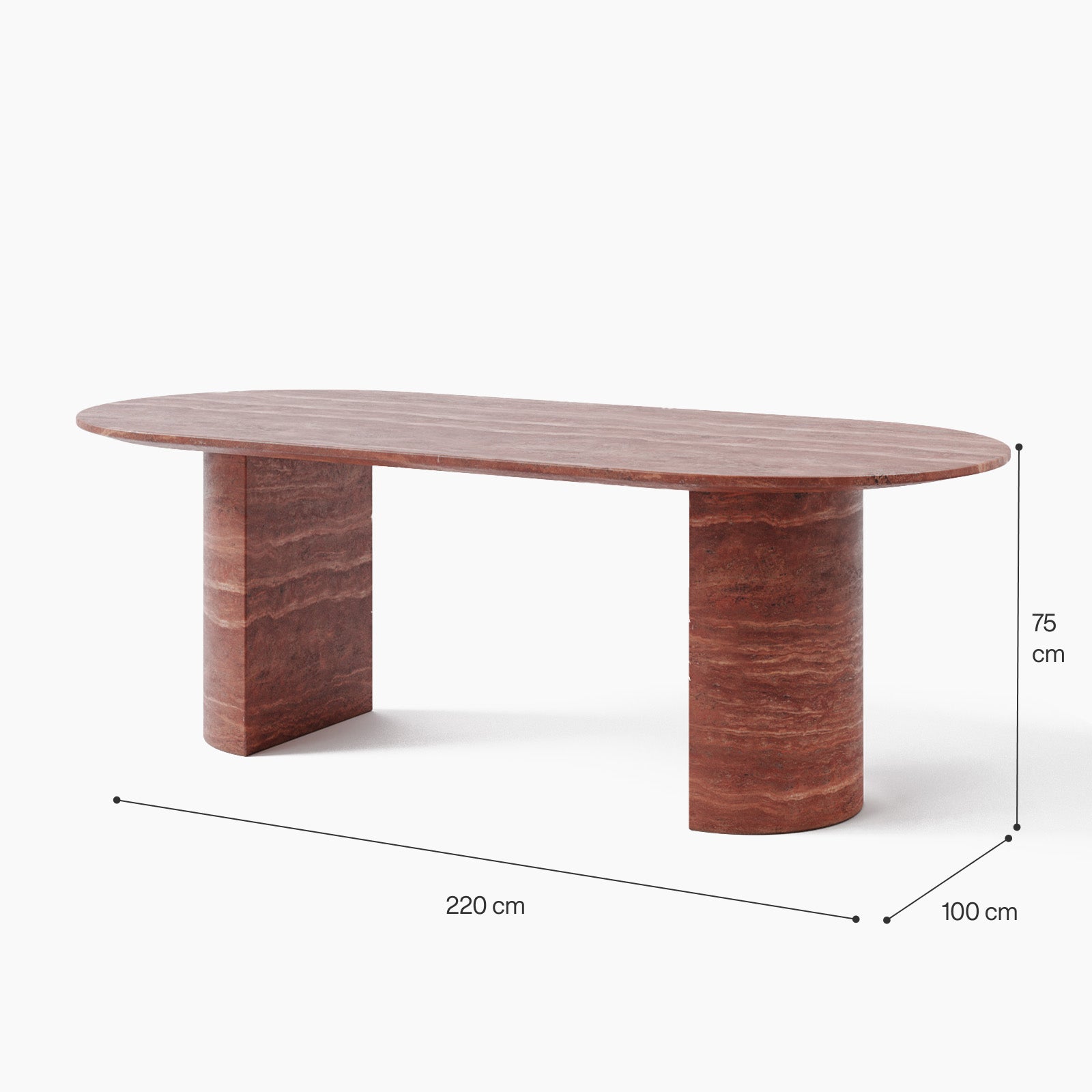 Modena Rosso Travertine Dining Table image