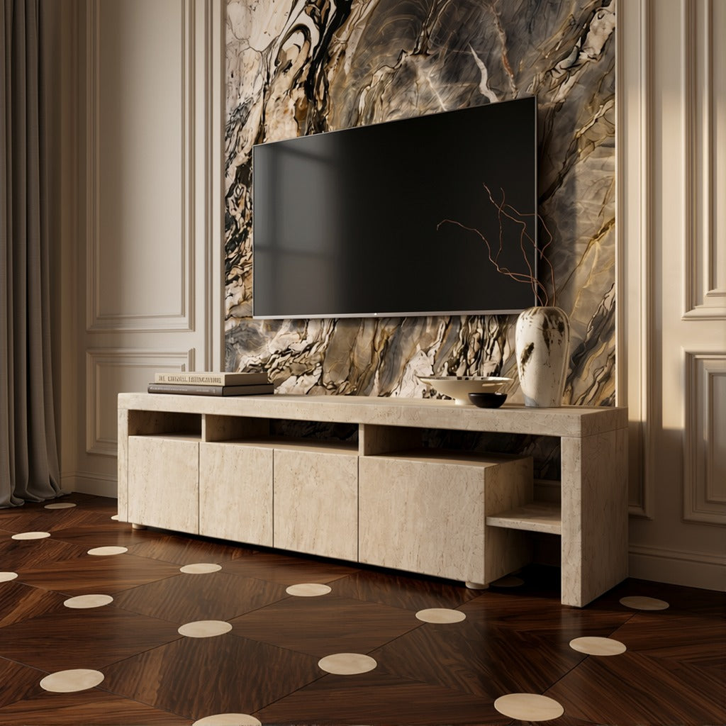 Floris Cream Travertine TV Stand image