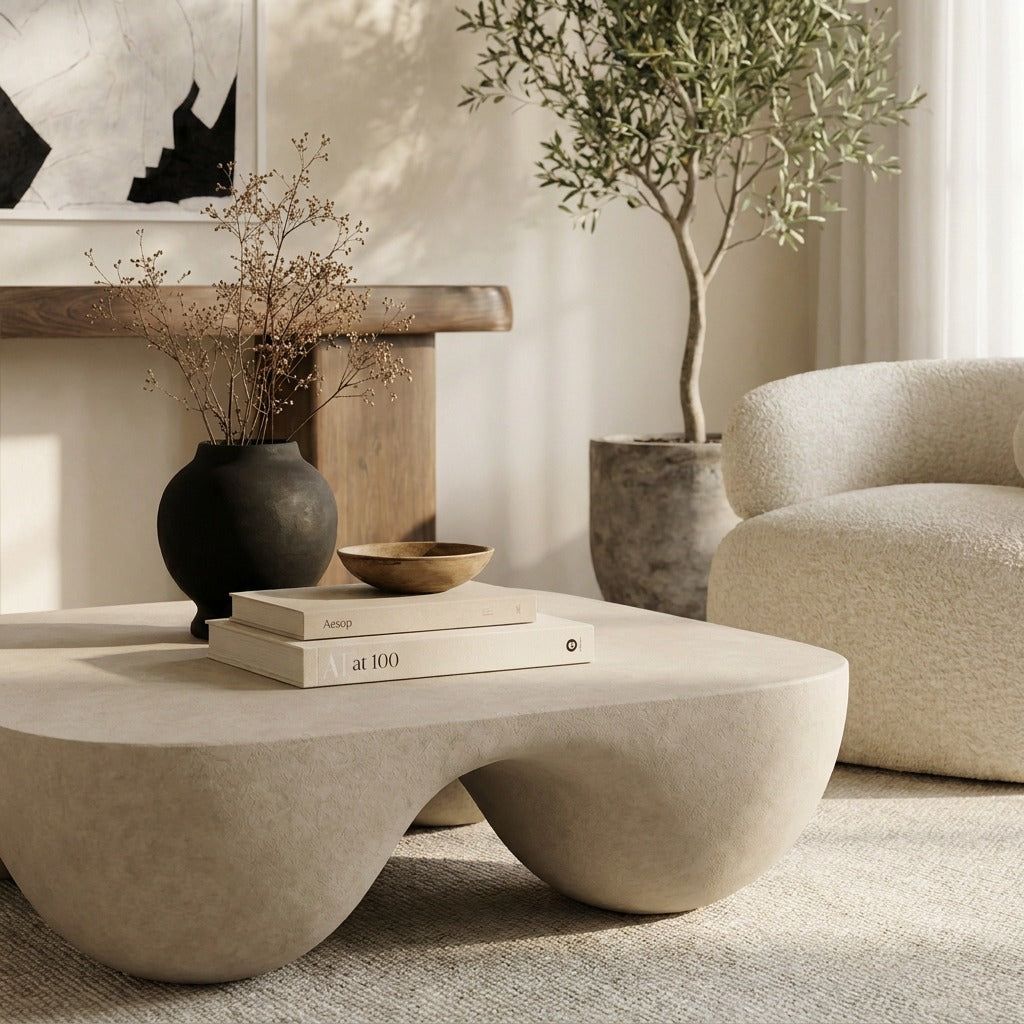 Vivien Cream Microconcrete Coffee Table image