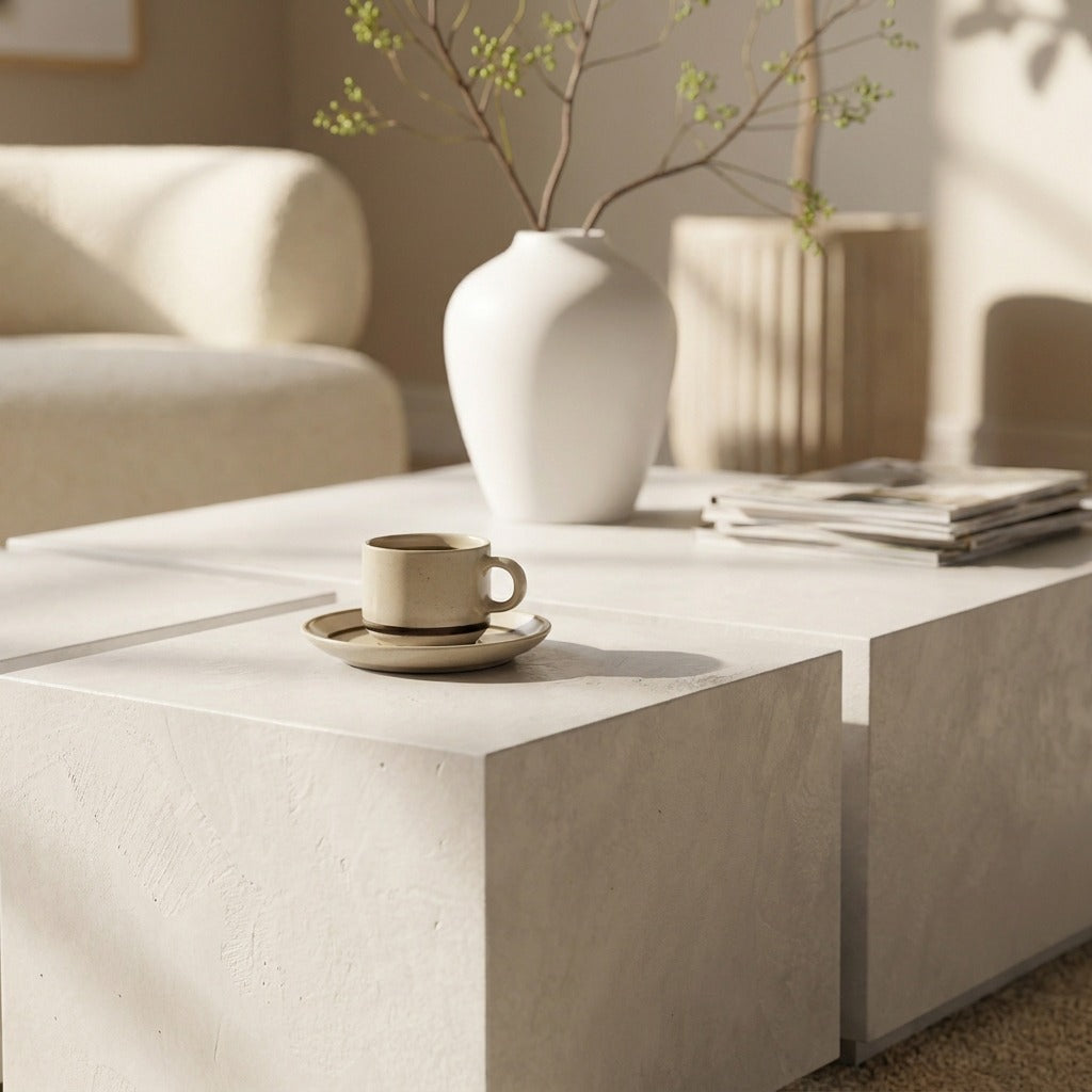 Maximilian White Microconcrete Coffee Table image