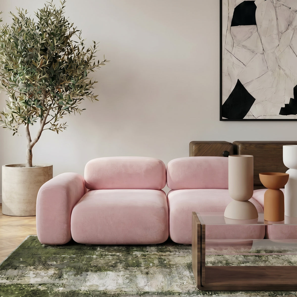 Fluffy 3-Seater Straight Sofa image