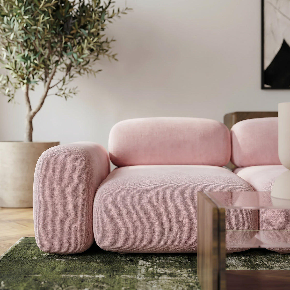 Fluffy 3-Seater Straight Sofa image