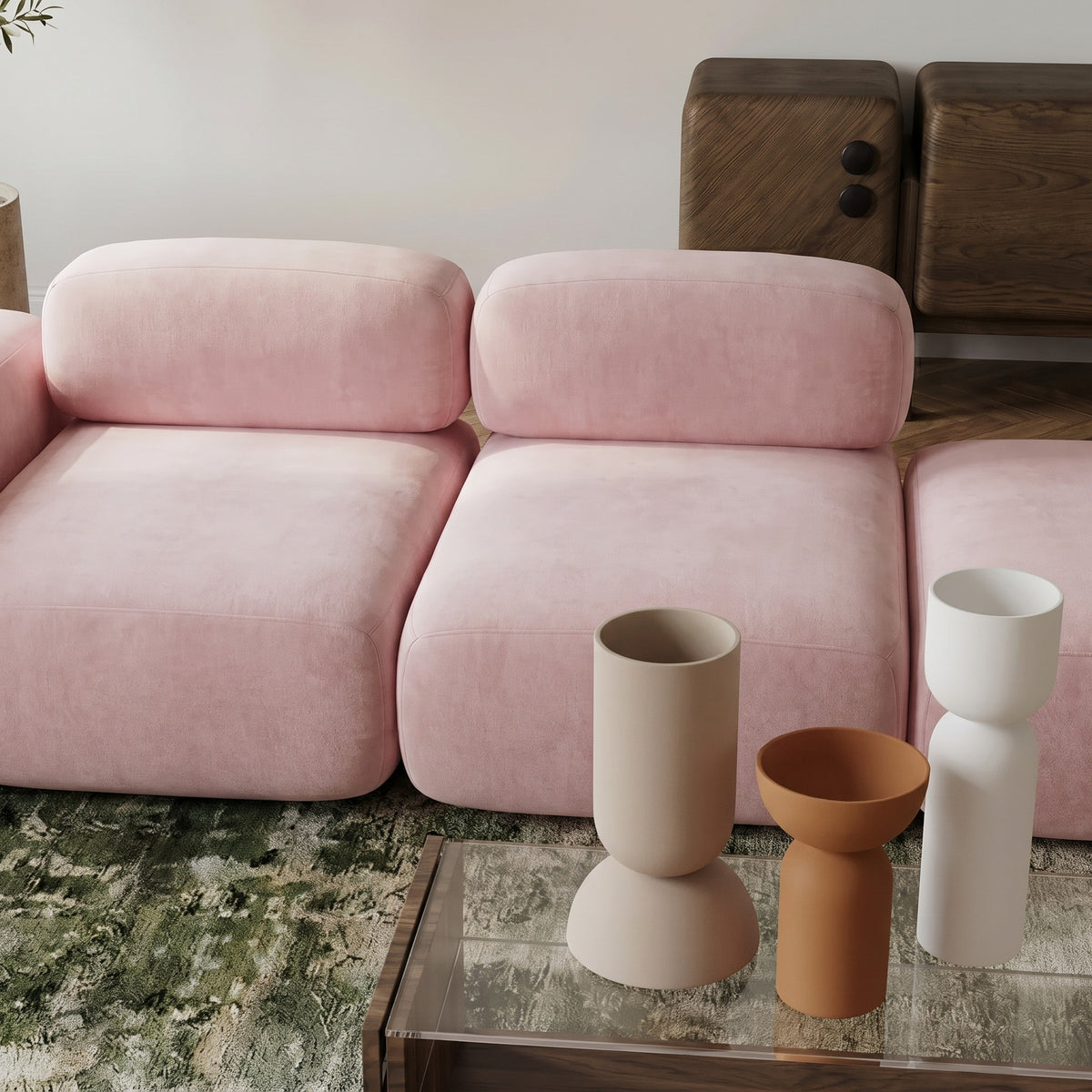 Fluffy 3-Seater Straight Sofa image
