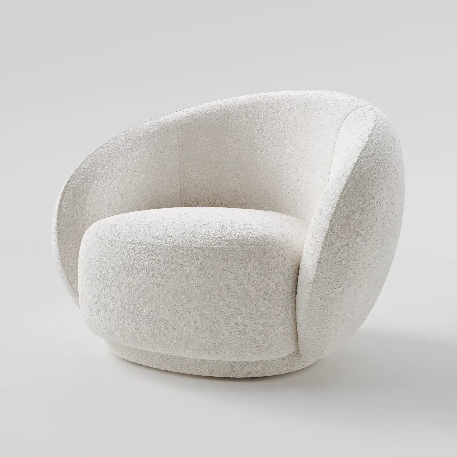 Premium Rounded Shape Boucle Armchair