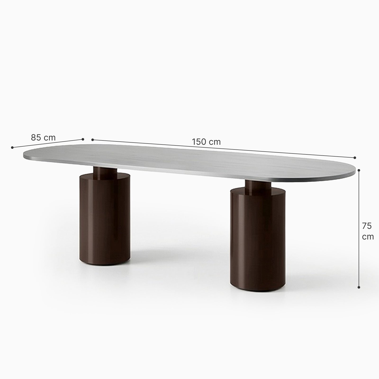 Noé Steel Twin Column Dining Table image