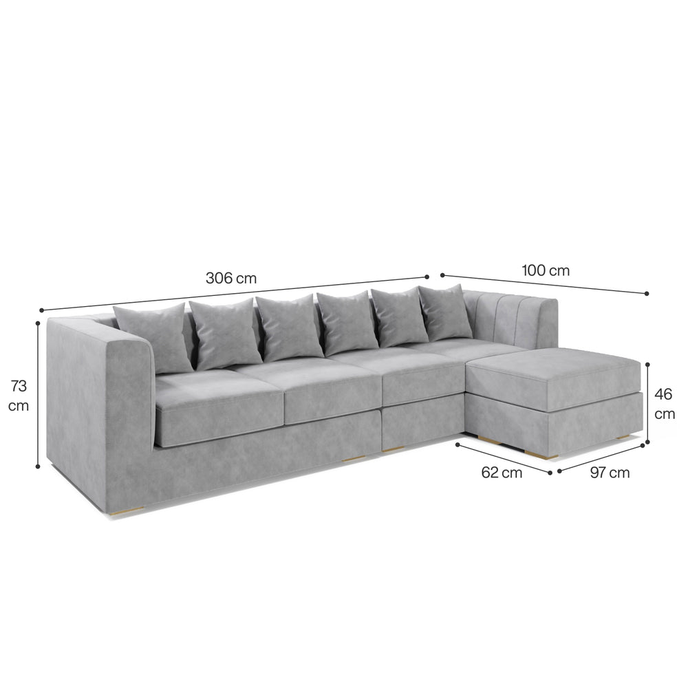 Grand Luxe 5-Seater Corner Sofa