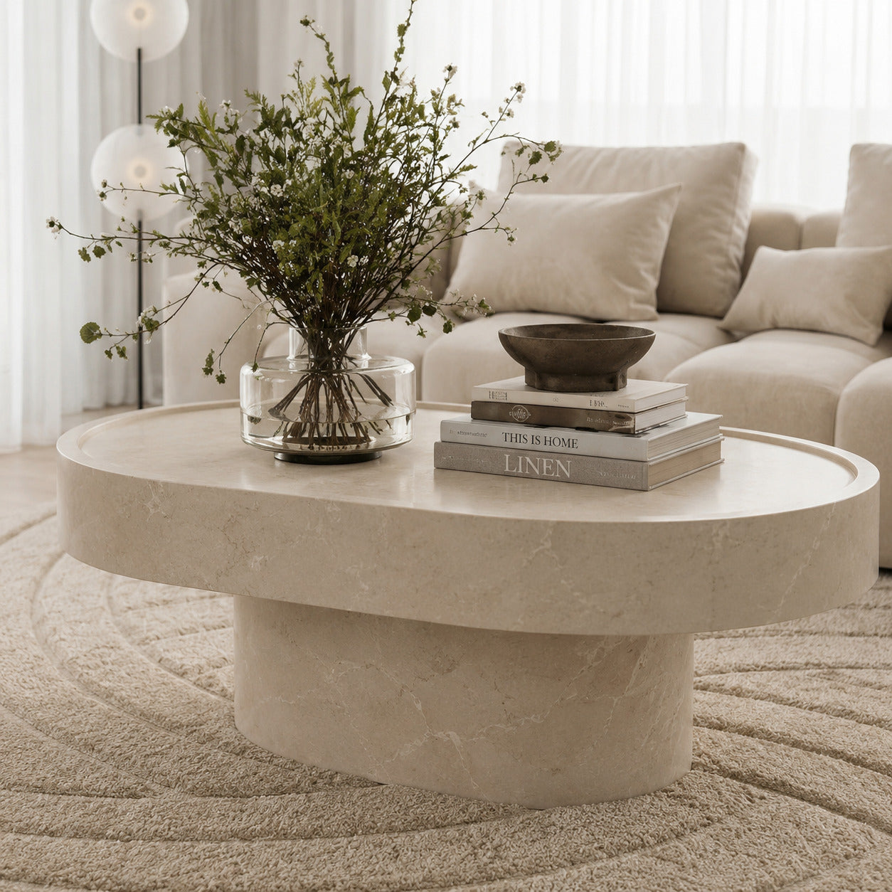 Sicily Cream Marble Coffee Table image